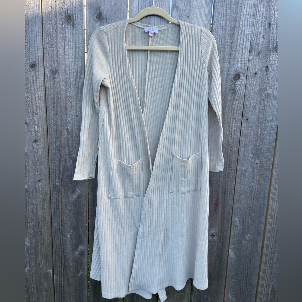 Cream Ribbed Duster
